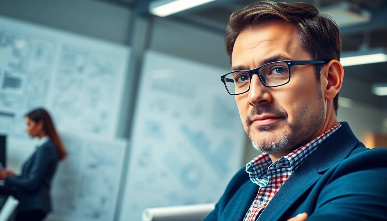 Headhunter Ingenieure im Gespräch über Karrieremöglichkeiten in einem modernen Büro.