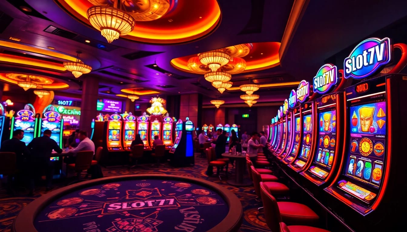 Experience the thrill of Slot777 with dynamic gameplay and vibrant casino lights.