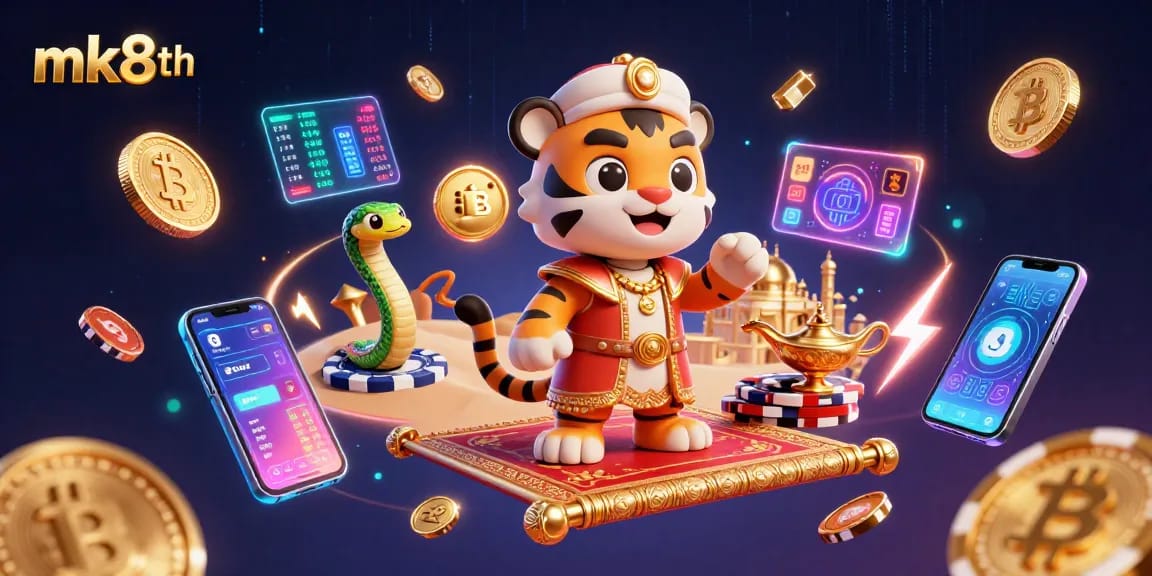 Engage with mk8th and enjoy dynamic gaming with a vibrant Arabian Nights theme and crypto elements.