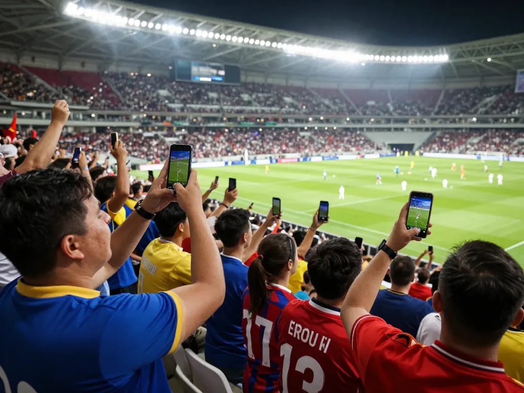 Kết quả bóng đá updates live as fans cheer during an exciting football match.