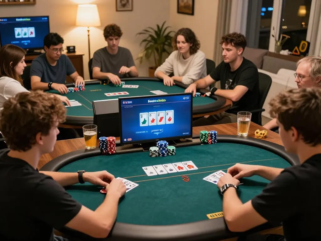 Engaging online poker gameplay on Soibetbiz featuring players strategizing from home.