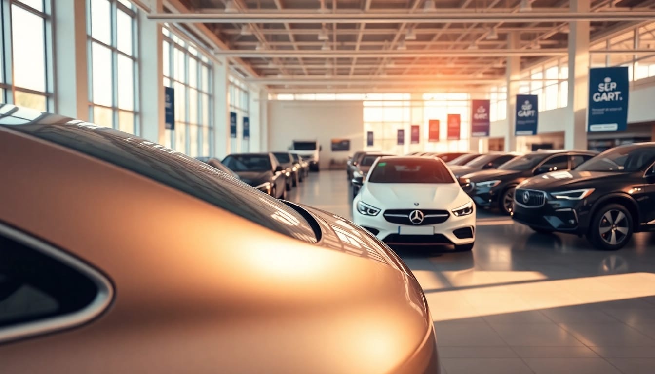 Auto kaufen in einem modernen Autohaus mit einer Auswahl an Fahrzeugen im Angebot.