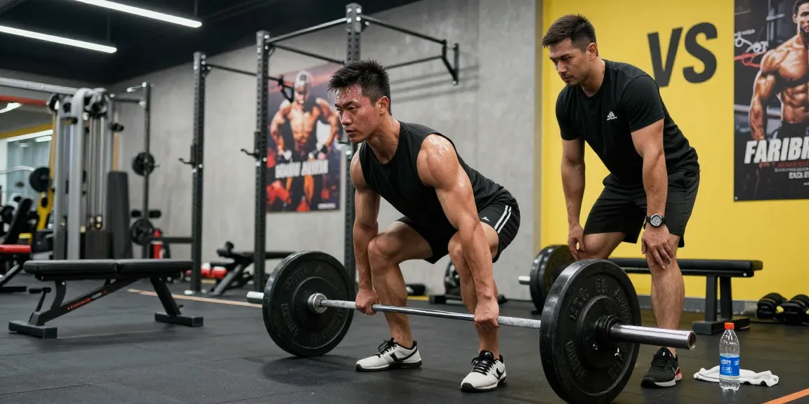 Anabolika Shop - Bodybuilder training with weights in modern gym, showcasing muscle building dedication and fitness