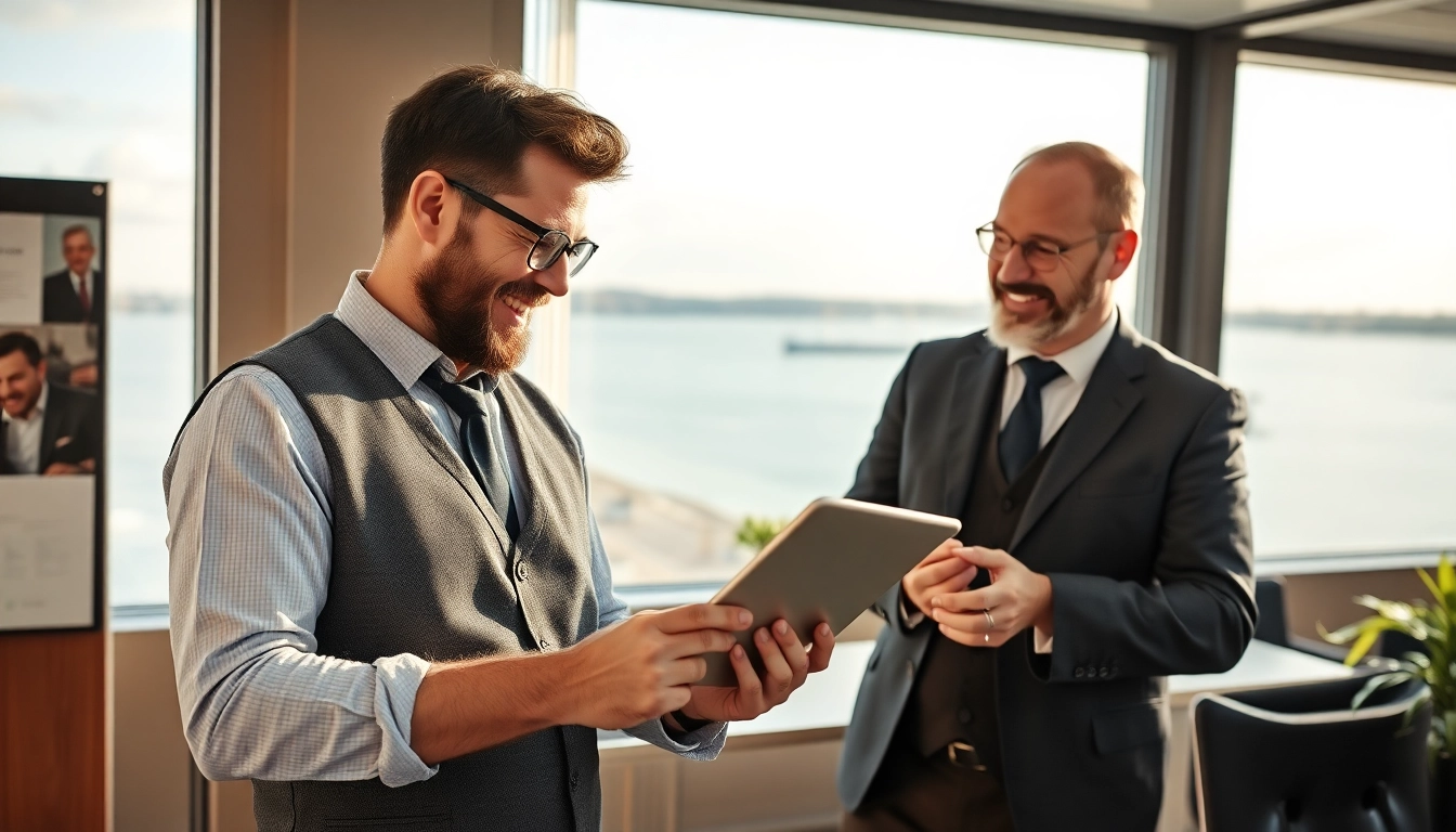 Headhunter Kiel berät Klienten in modernem Büro über Karrieremöglichkeiten.