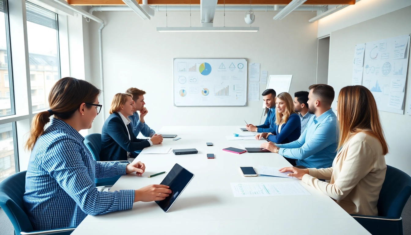 Wirtschaft Regional: Collaborative business meeting showcasing diverse professionals in a modern office.