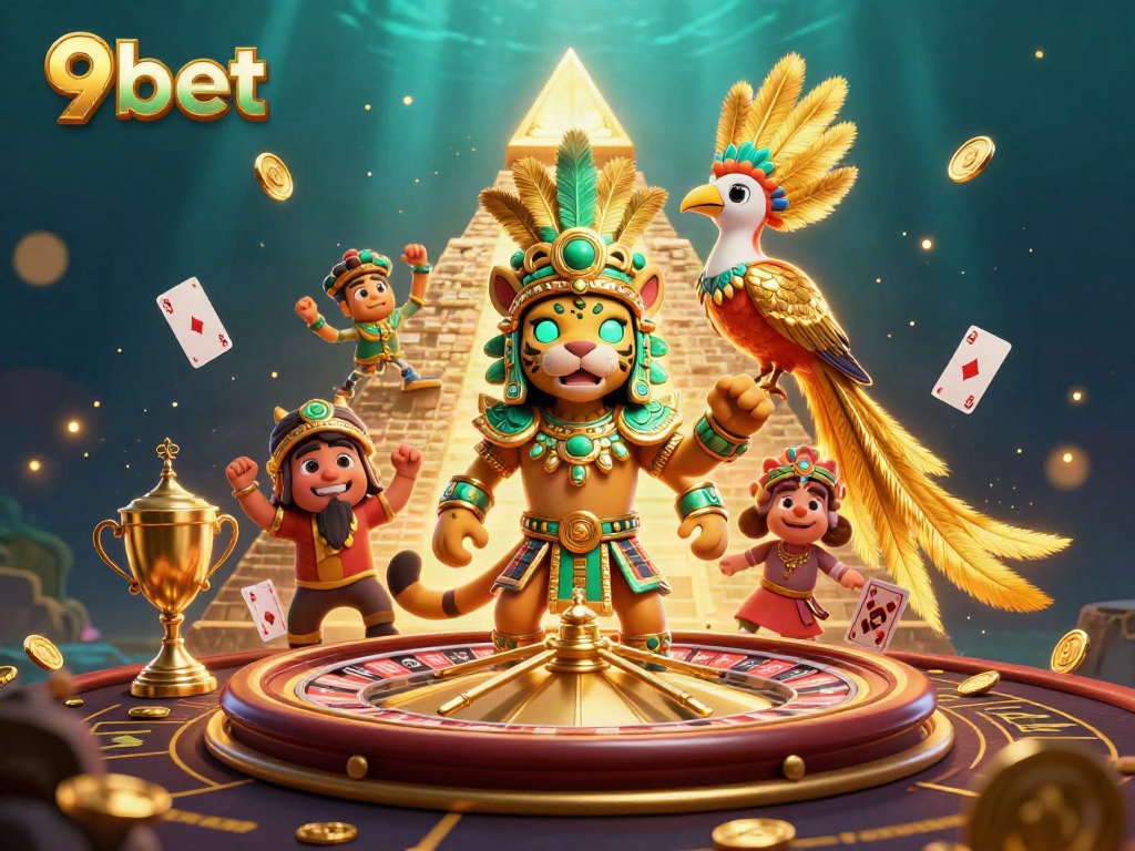 Experience the excitement of live casino action with 9bet's vibrant 3D illustration.