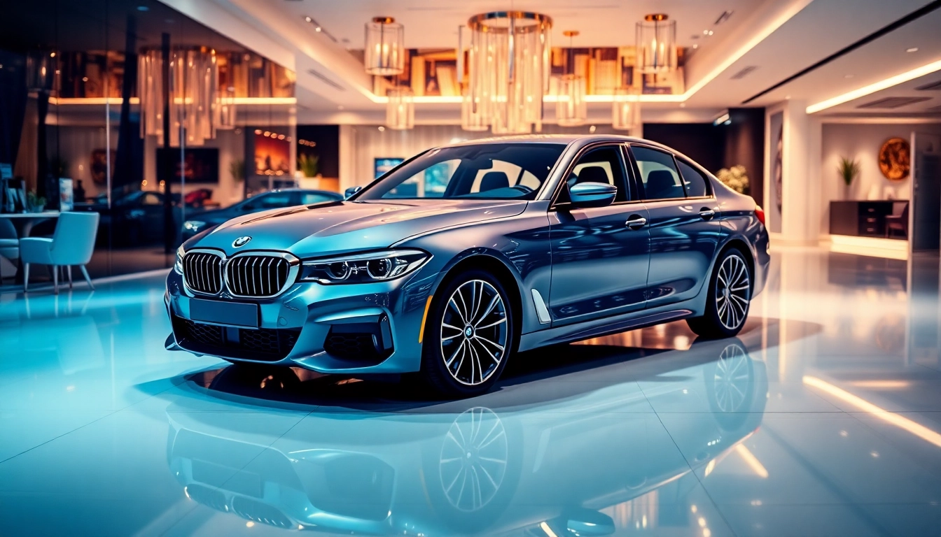 BMW kaufen - elegante Darstellung eines BMW in einem modernen Showroom.