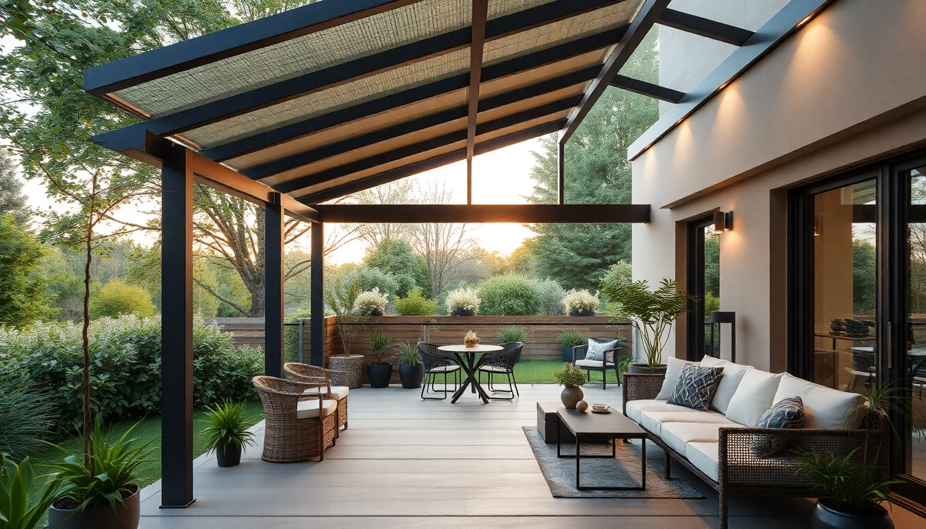 Genießen Sie Ihre Terrassenüberdachung mit Markise, die elegantes Design und witterungsbeständige Materialien kombiniert, um Komfort zu bieten.