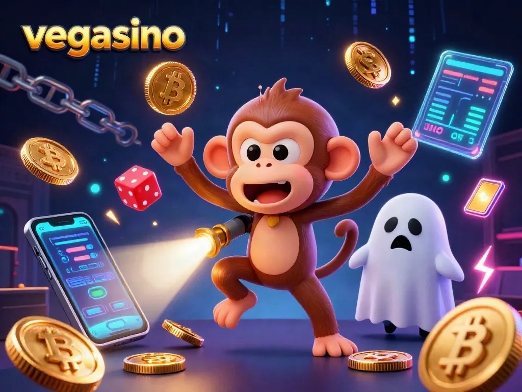 Engage with vegasino's thrilling games through a captivating haunted casino scene.