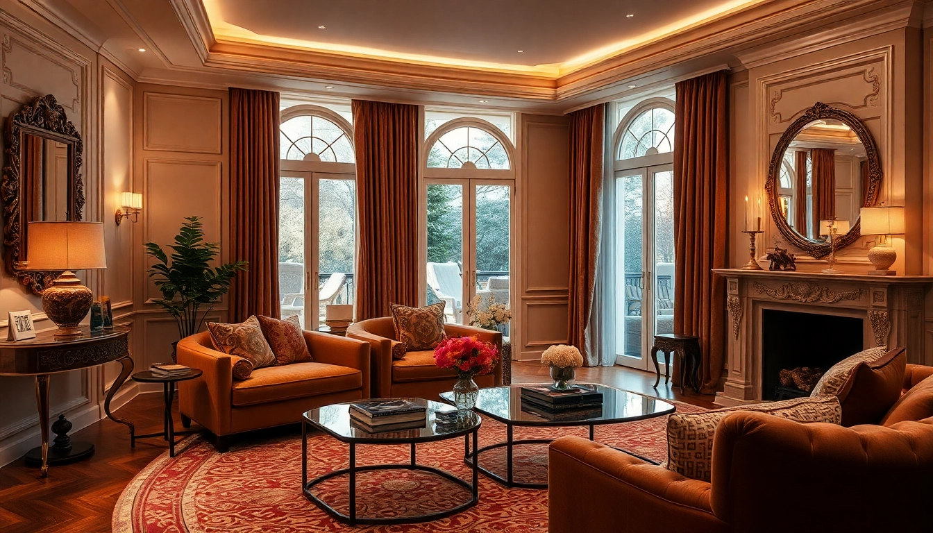 Create a lavish scene that embodies Luxury through elegant decor and soft lighting.