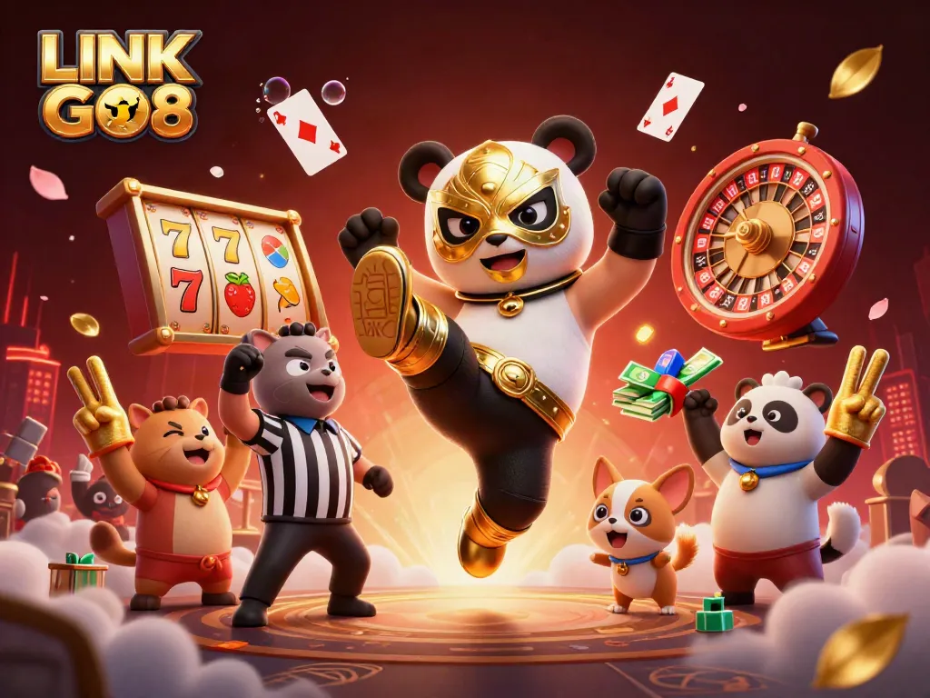 Experience thrilling action at LINK GO8 with our dynamic 3D illustration of casino games.