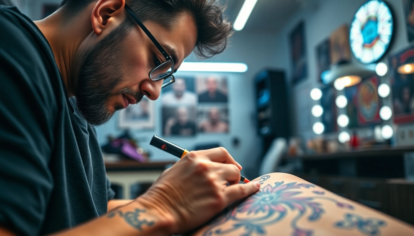 Creating stunning tattoos at Tattoo Studio München with a skilled artist and relaxed environment.