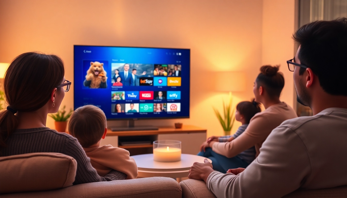 Stream IPTV kaufen effortlessly on your large screen TV in a cozy living room setting.