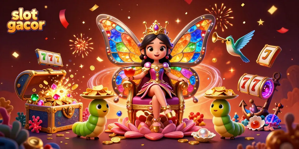 Experience the excitement of slot gacor with a vibrant 3D scene featuring colorful characters and dynamic game elements.