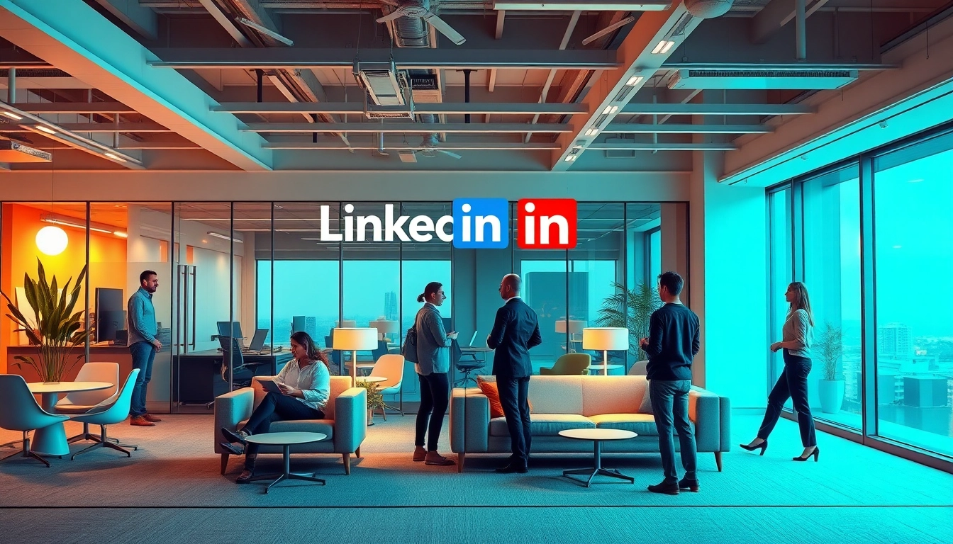 Professionelle Interaktion in einer Linkedin Agentur mit dynamischem Umfeld und engagierten Mitarbeitern.