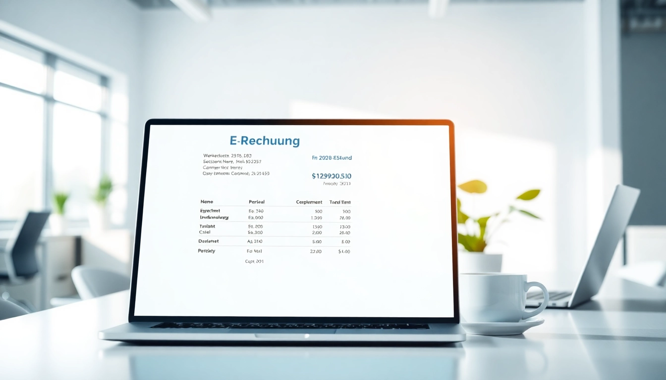 Optimieren Sie Ihre E-Rechnung mit einem digitalen Rechnungsprozess in einem modernen Büro.