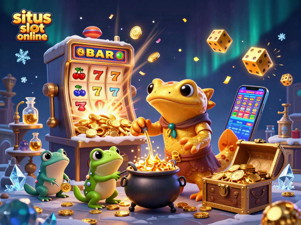 Experience thrilling gameplay and golden wins at situs slot online with dynamic characters and casino elements in 3D.