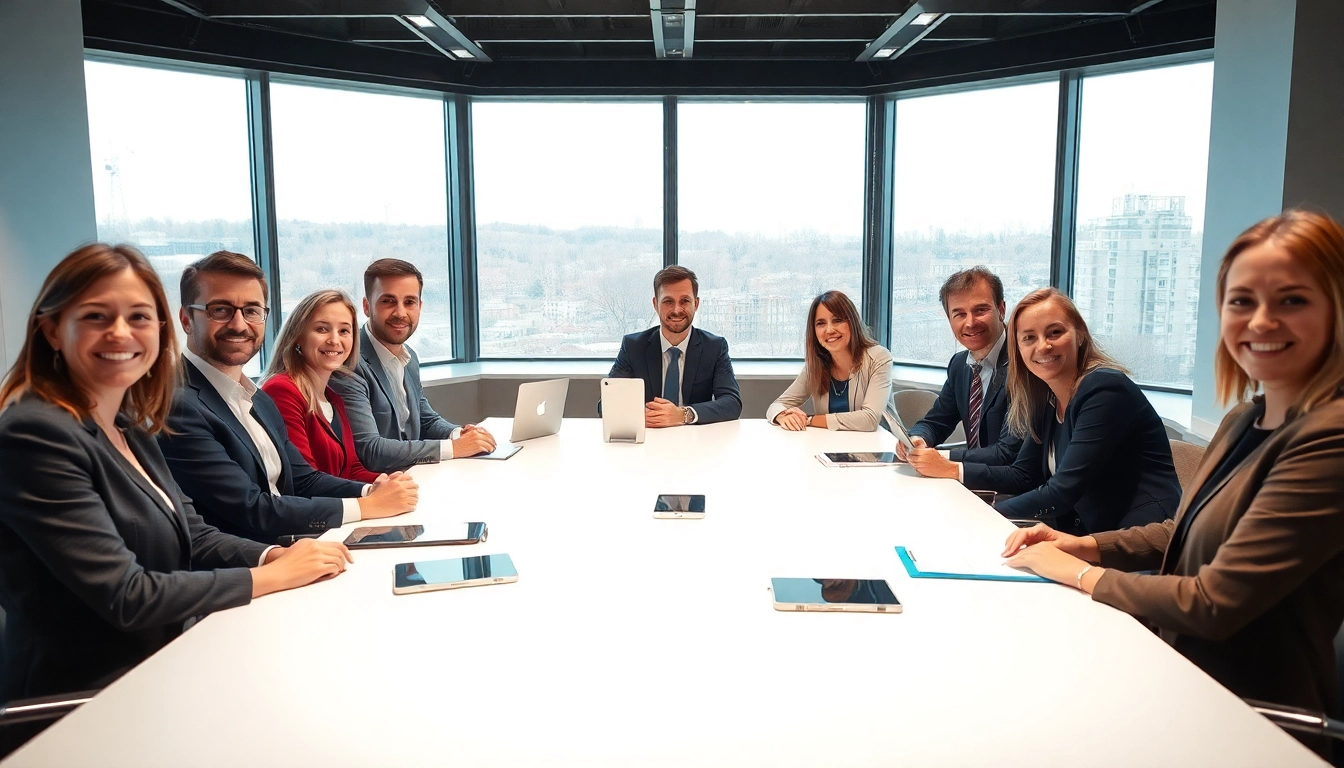 Visualisieren Sie Führungskräfte im Vertrieb bei einer strategischen Besprechung, vermittelt durch die Expertise eines Headhunters.