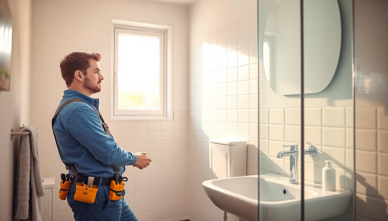 Installateur Notdienst in Aktion: Ein Techniker repariert ein Waschbecken schnell und professionell.