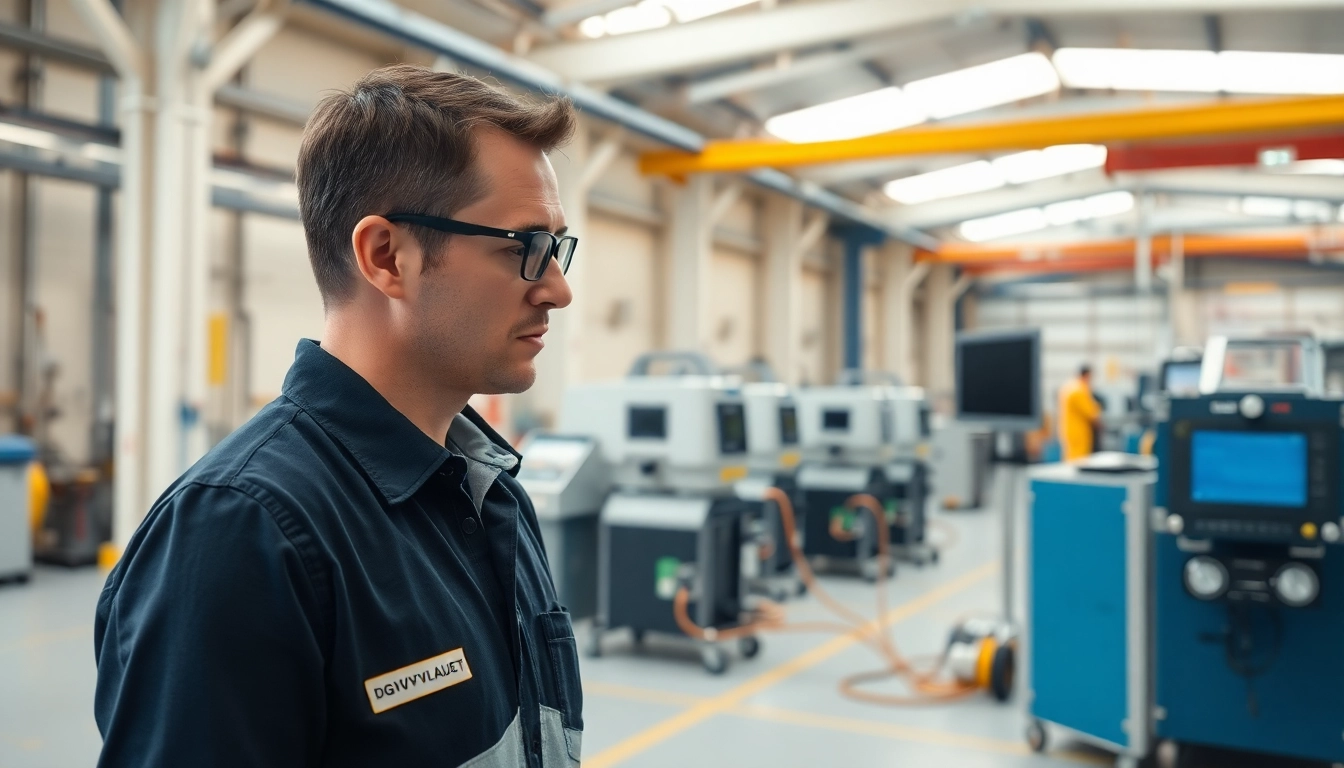 DGUV V3 Prüfung durch einen professionellen Sicherheitsprüfer in einer Industrieumgebung.