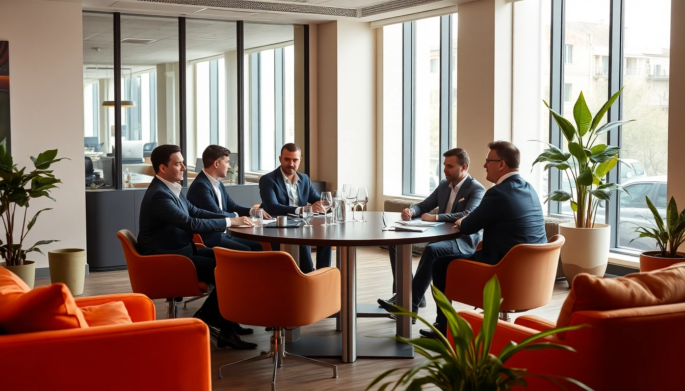 Headhunter Gastronomie Team bespricht Strategien in modernem Büro.