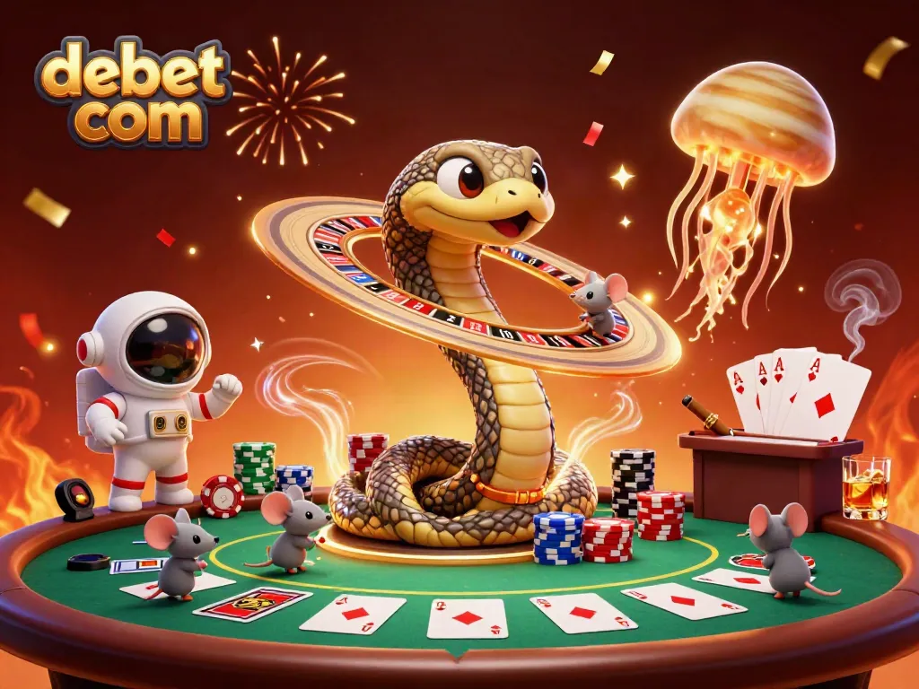Enjoy the thrilling gaming action with debet com featured in an exciting cosmic casino scene.