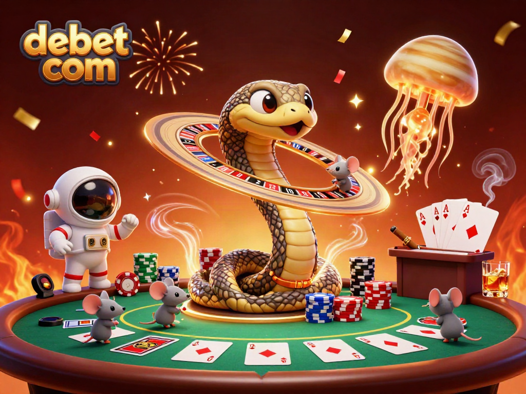 Enjoy the thrilling gaming action with debet com featured in an exciting cosmic casino scene.