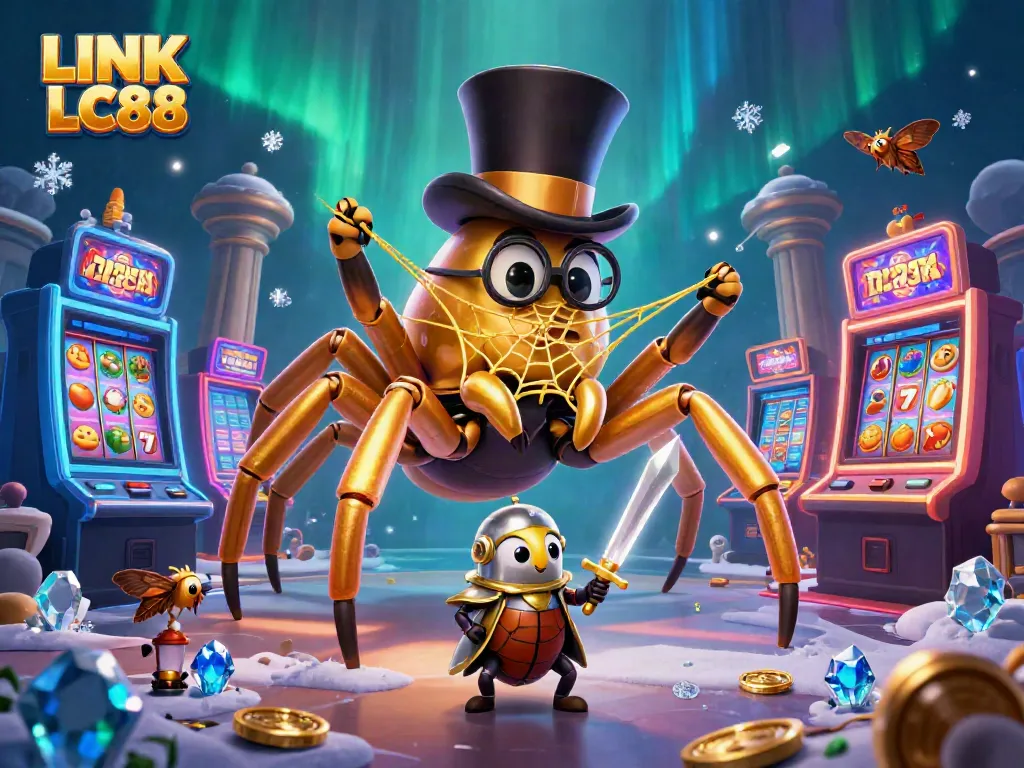 Engage with LINK LC88 in this thrilling gambling scene featuring a golden tarantula.