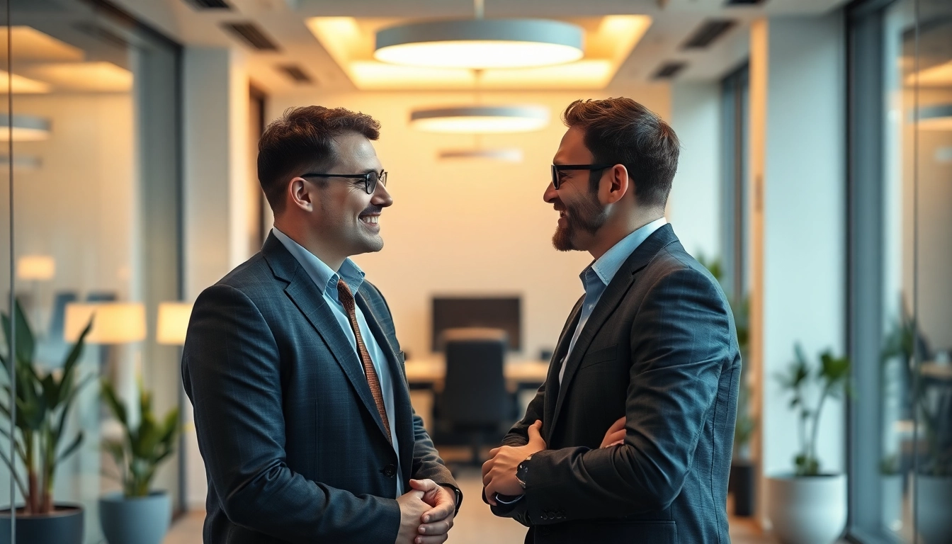 Headhunter Saarbrücken im Gespräch mit einem Klienten in einem modernen Büro.