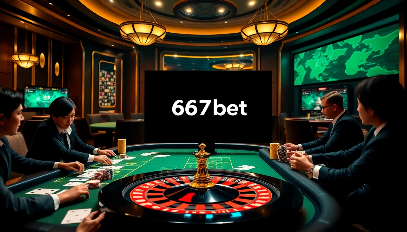 Experience thrilling gaming strategies with 667bet Download casino interface featuring tables and chips.