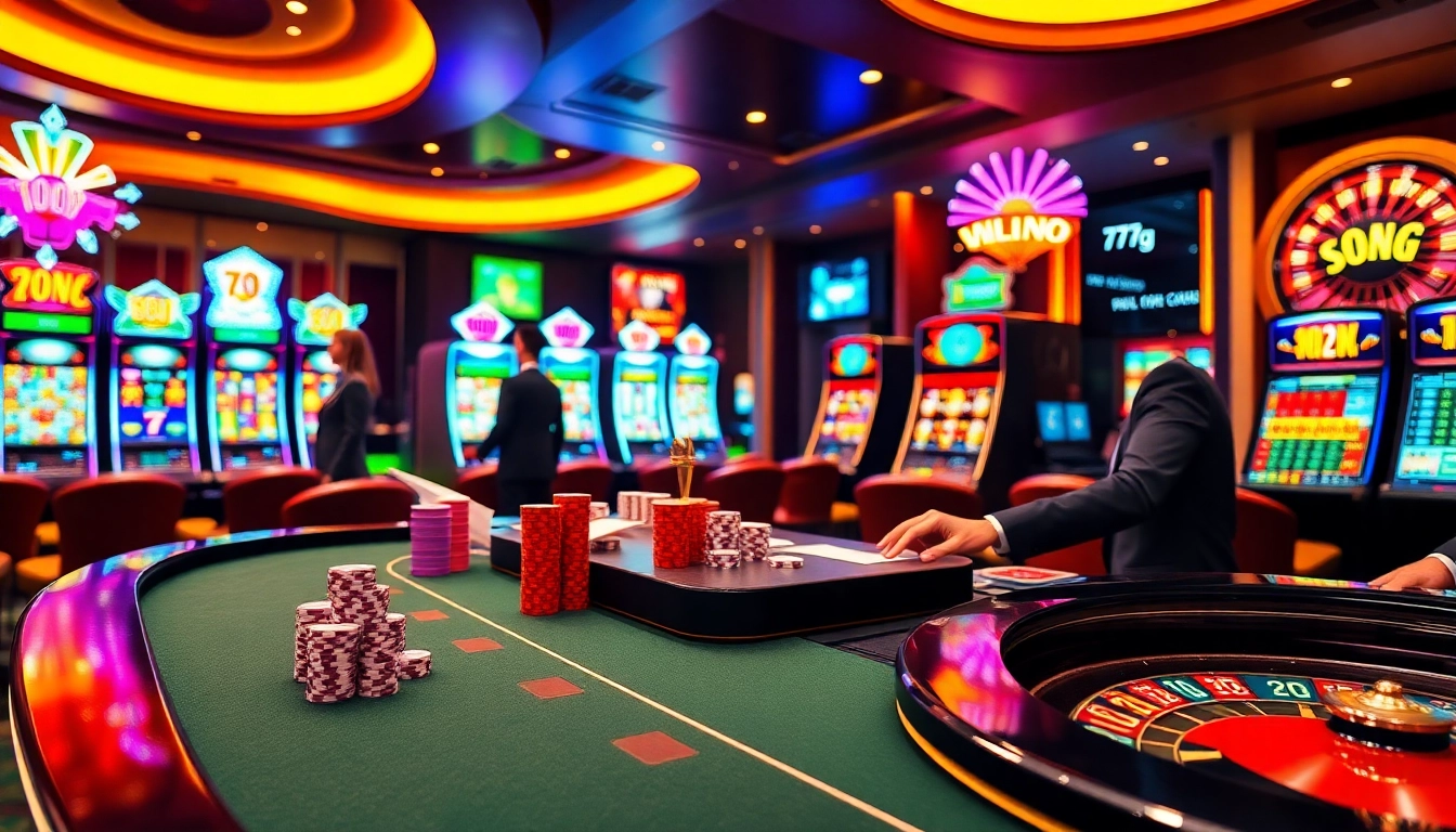 Experience the thrill of online gambling with 777g Download, featuring vibrant casino tables and games.