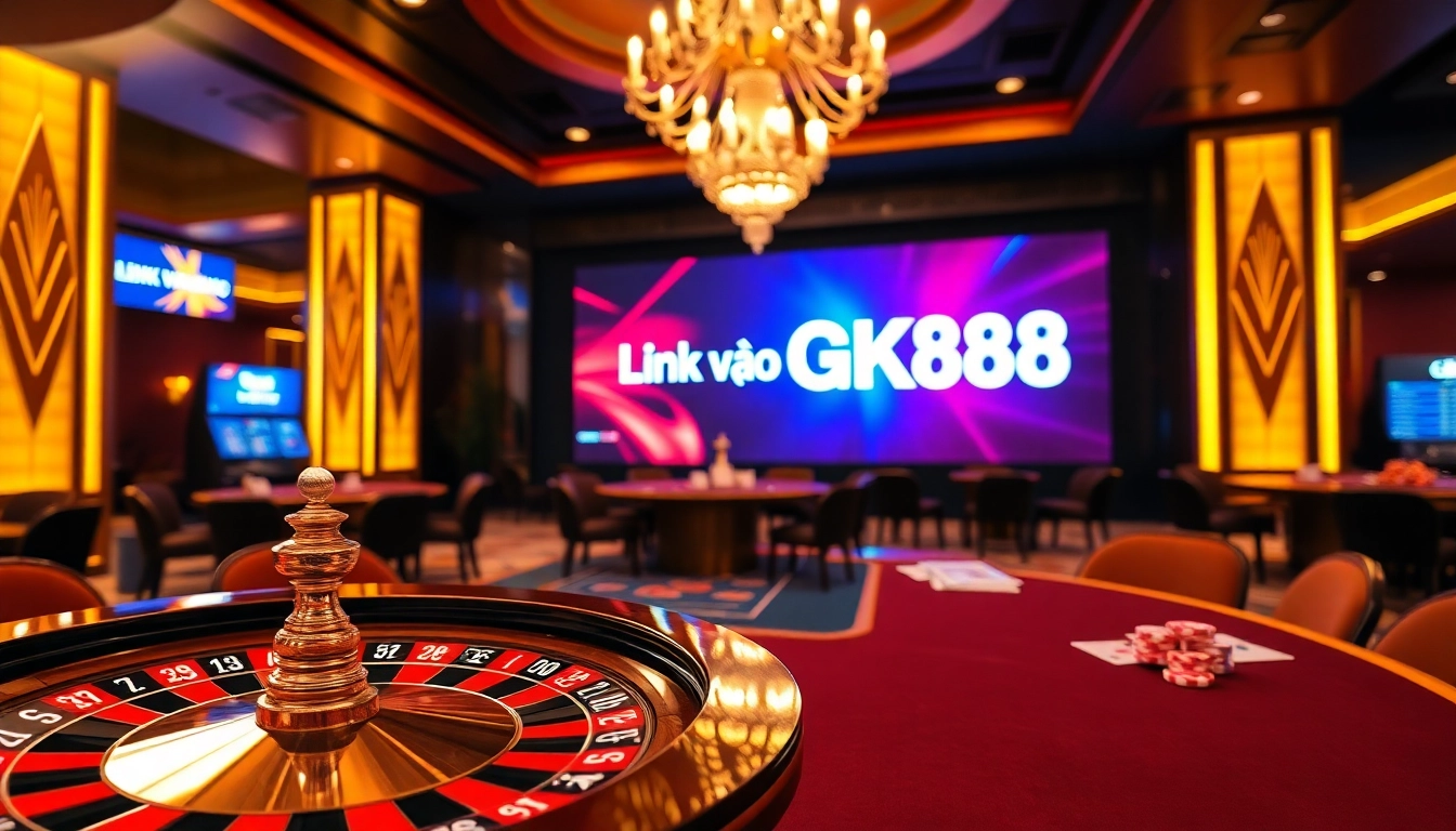 Experience thrill at Link vào GK88 with vibrant casino tables and online gambling excitement.