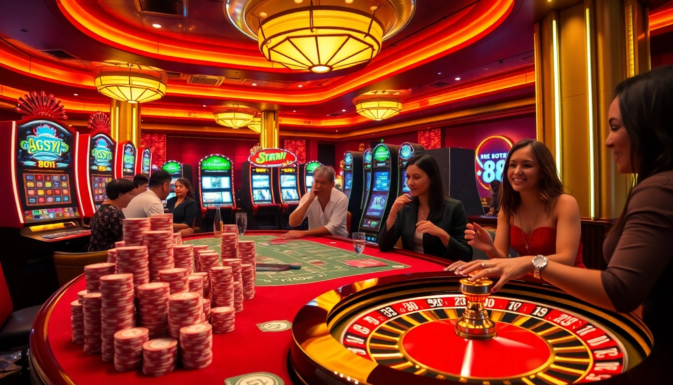 Experience the thrilling 88i game at a vibrant casino with poker chips and roulette.