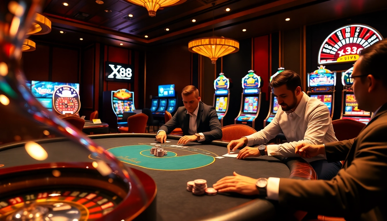 Experience live gaming at X88.COM with vibrant casino tables and intense action.