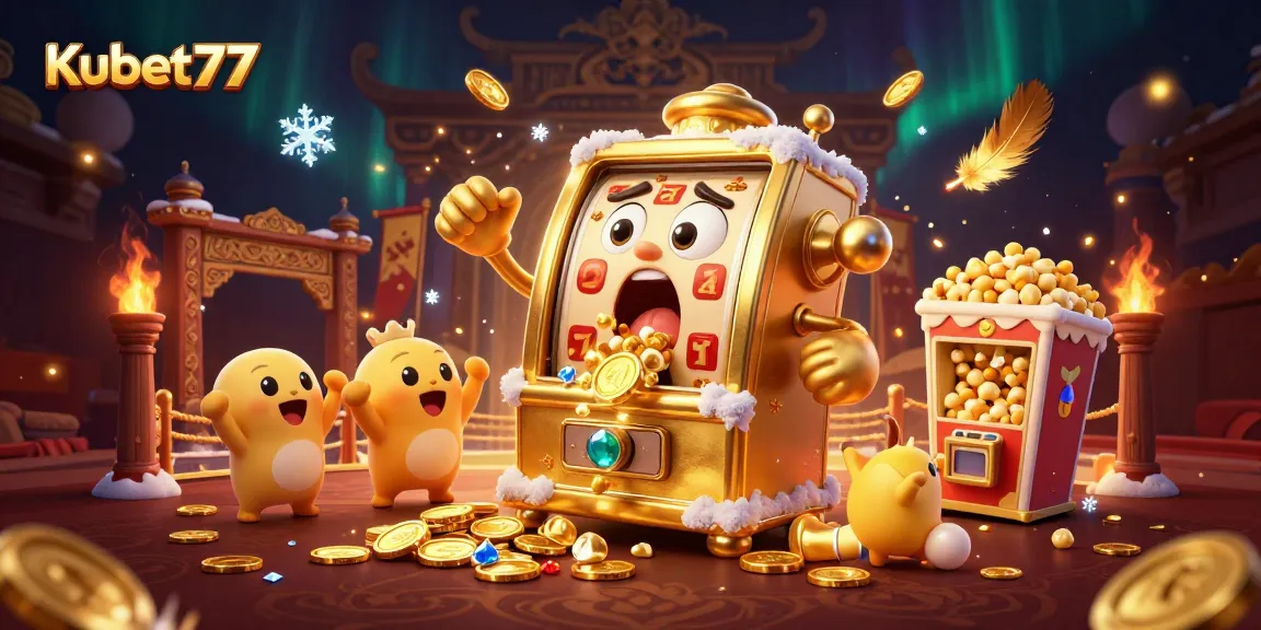 Watch Kubet77's golden slot machine celebrate a jackpot with cheerful baby slots.