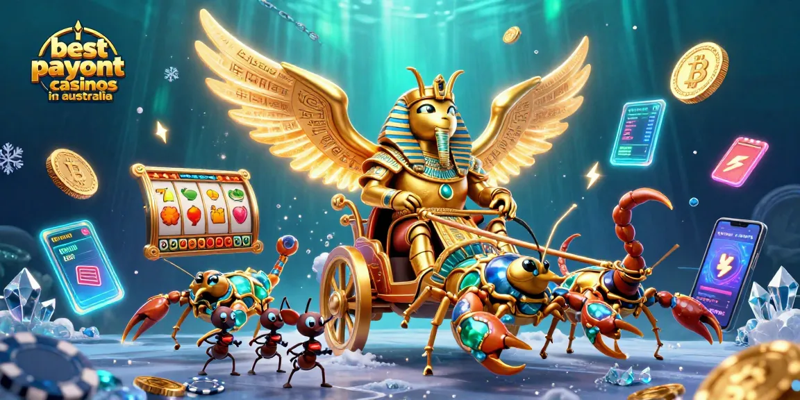 Experience the excitement at the best payout casinos in Australia with vibrant 3D illustrations showcasing thrilling games and rewards.
