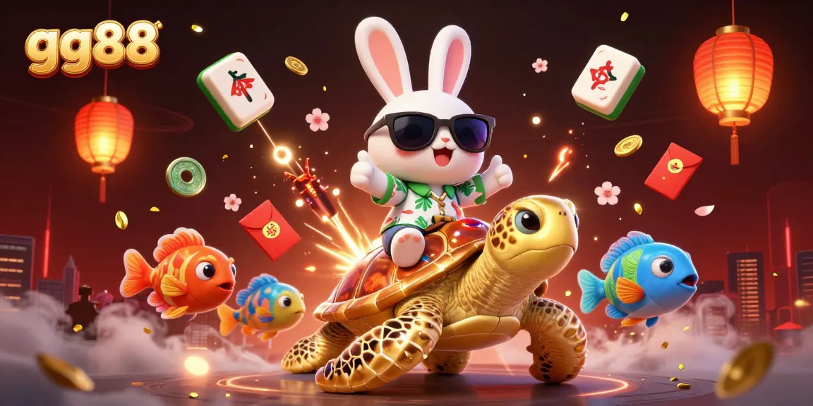 Experience the thrill of gaming with gg88's vibrant scene featuring lucky rabbit and sea turtle.