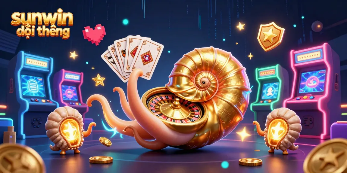 Experience thrilling gameplay with sunwin đổi thưởng featuring a cartoon nautilus roulette and gaming elements.