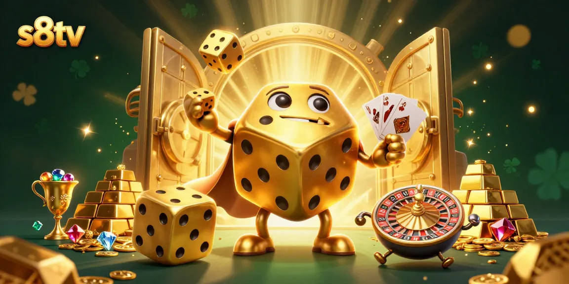 S8TV showcases an exciting betting scene with golden dice and dynamic gaming elements enriching the scene.